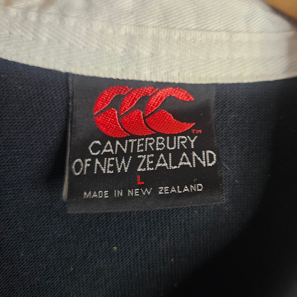 Canterbury New Zealand All Blacks Rugby Jersey Mens L Black Long Sleeve Vintage - Picture 2 of 12